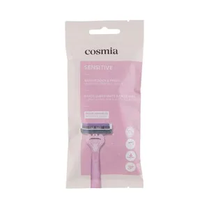 Cosmia Sensitive Cuchillas Desechables con Cabezal Pivotante de 3 Hojas, Especial Pieles Sensibles 4 Uds.