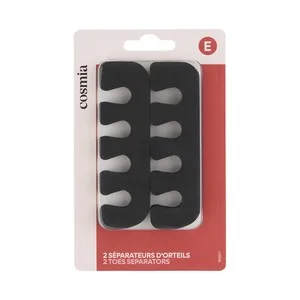 Cosmia Separadores de Dedos de Espuma Negra, para Pedicura 2 Uds.
