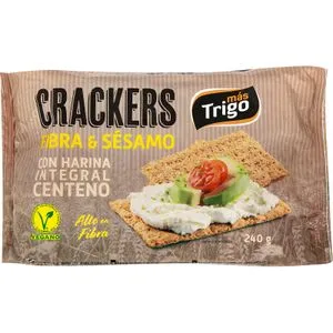 Crackers Fibra y Sésamo Harina Integral Centeno 240 Gr
