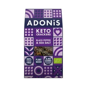 Adonis Crakers Keto Ecológicos con Sal Marina y Pimienta Negra 60 G.