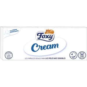 Cream Pañuelos con Crema Hidratante 4 Capas  Foxy 10 Unidades