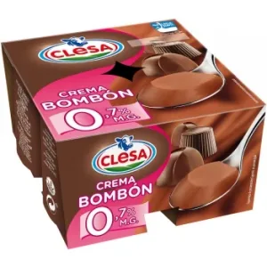 Crema Bombón 0,7% Materia Grasa Clesa sin Gluten Pack de 4 Unidades de 125 G.
