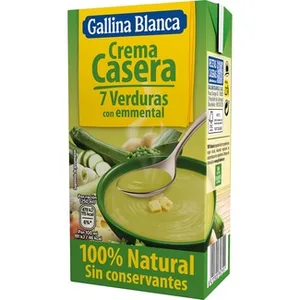 Crema de 7 Verduras con Emmental Casera sin Gluten  Gallina Blanca 500 ML