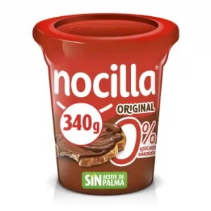 Crema de Cacao con Avellanas Original Nocilla sin Gluten y   sin Azúcar Añadido 340 G.