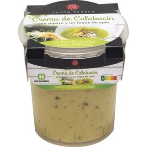 Crema de Calabacín con Puerro y un Toque de Apio con Aove 2 Raciones sin Gluten sin Lactosa Santa Teresa