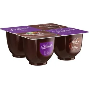 Crema de Chocolate Danone Vitalinea sin Gluten Pack de 4 Unidades de 125 G.