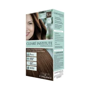 Clearé Institute Crema de Color Permanente para Cabellos Delicados, Tono 5.34 Castaño Claro Luminoso Clearé Institute.
