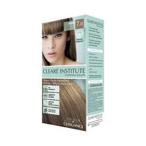 Clearé Institute Crema de Color Permanente para Cabellos Delicados, Tono 7.0 Rubio Clearé Institute.