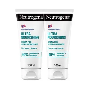 Neutrógena Crema de Pies Fórmula Noruega, Ultra Hidratante para Pies Secos y Ásperos 2 X 100 Ml. 200 ML