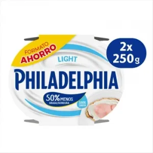 Crema de Queso de Untar Light Philadelphia Pack de 2 Unidades de 250 G.