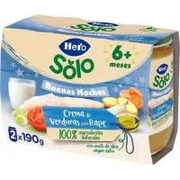 Crema de Verduras-rape Hero Buenas Noches, Pack 2x190 G