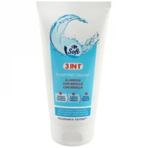 Crema Facial Purificadora 3 en 1 con Arcilla Carrefour Soft 150 Ml.