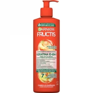Crema sin Aclarado 10-en-1 Adiós Daños con Aceite de Marula para Cabello Dañado Garnier Fructis 400 Ml.