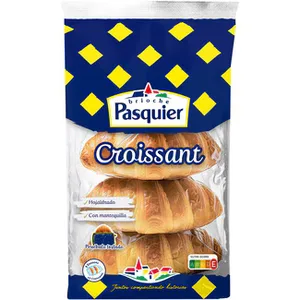 Croissants con Mantequilla 6 Unidades Envasados de 2 en 2  Pasquier 240 G