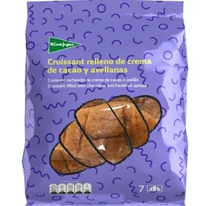 Croissants Rellenos de Crema de Cacao y Avellanas 7 Unidades Envasadas Individualmente el Corte Ingles