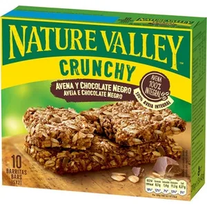 Crunchy Barritas de Avena 100% Integral con Chocolate Negro 5x2 Unidades Nature Valley