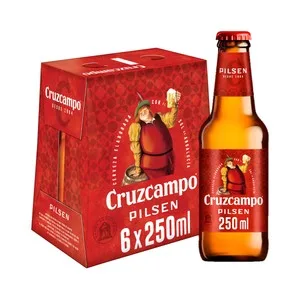Cruzcampo Cervezas Rubias Tipo Larger, Estilo Pilsen Pack de 6 Uds X 25 Cl. 1500 ML