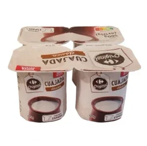 Cuajada Natural Carrefour Original Pack de 4 Unidades de 125 G.