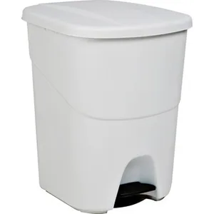 Cubo de Basura Blanco con Pedal 50 L 1 Denox