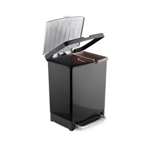 Tatay Cubo de Basura  con Espacio para Reciclar Capacidad el Cubo 17l + 8l de la Cubeta que Se Extrae 17 L