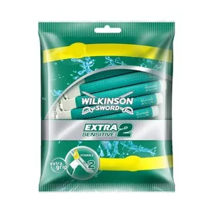 Wilkinson Cuchilla de Afeitar Desechable , con Cabeza de Doble Hoja Wilkinson Extra 2 Sensitive 10 Uds.