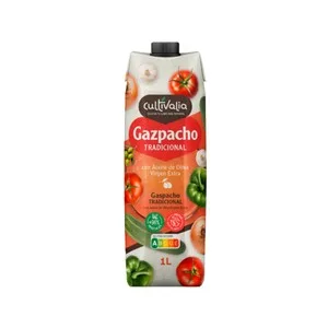 Cultivalia Gazpacho Tradicional con Aove e Ingredientes Naturales Brick 1 L. 1000 ML