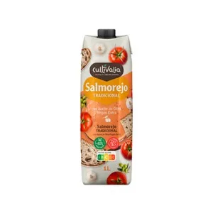 Cultivalia Salmorejo Tradicional con Aceite de Oliva Virgen Extra Brik 1 L. 1000 ML