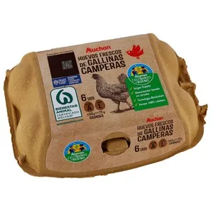 Alcampo Cultivamos LO Bueno  Huevos de Gallinas Camperas Clase L y Cat. a 6 Uds.