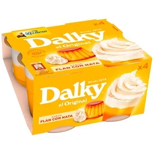 Dalky de la Lechera Copa con Sabor a Flan con Nata sin Gluten 4x100 G. 400 G