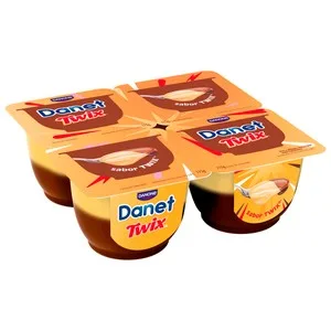 Danet de Danone Natillas con Sabor a Twix (chocolate, Caramelo y Sabor Galleta) 4 X 115 G. 460 G