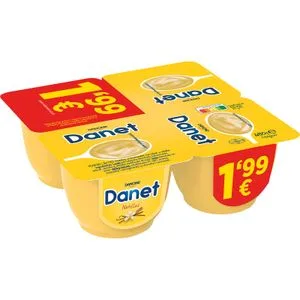 Danet de Vainilla. Natillas Pack de 4 Und. 4 X 120 Gr