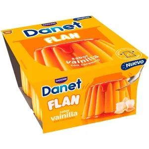 Danone Danet Flan de Vainilla con Caramelo 4 X 100 G. 385 G