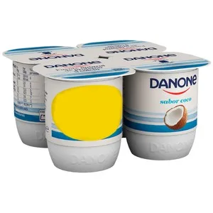 Danone Yogur con Sabor a Coco, Elaborado con Leche Fresca de Vaca 4 X 120 G. 480 G
