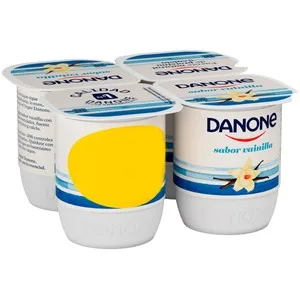 Danone Yogur con Sabor a Vainilla, Elaborado con Fermentos Naturales 4 X 120 G. 480 G