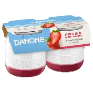 Danone Yogur Cremoso Artesanal con Fresas  Original 2 X 130 G. 260 G