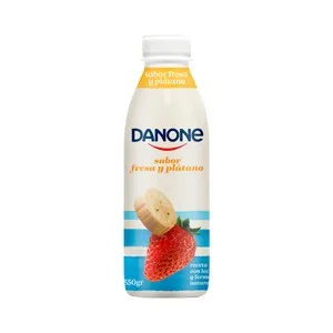Danone Yogur Líquido para Beber con Sabor a Fresa y Platáno 550 G. 515 G
