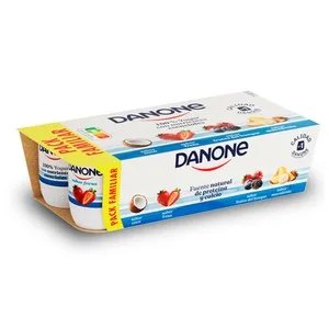 Danone Yogures con Sabores Variados (2 de Fresa, 2 de Macedonia, 2 de Coco y 2 de Frutas del Bosque) 8 X 120 Ml. 960 G