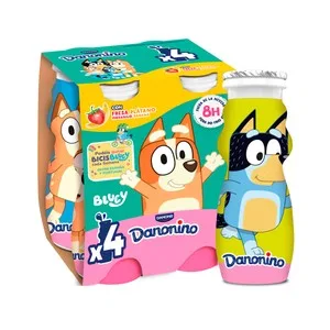 Danonino Petit Líquido para Beber, con Sabor a Fresa y Plátano Danonino de Danone 4 X 100 G. 400 G