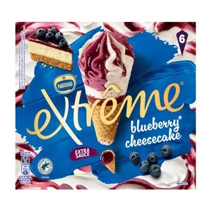 Extrême de Nestle Cono de Helado de Tarta de Queso con Arádanos 6 X 120 Ml. 720 ML