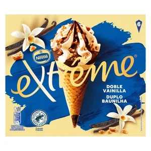Extrème de Nestlé Cono de Helado de Vainilla y Chocolate con Trocitos de Almendras 6 X 120 Ml. 720 ML