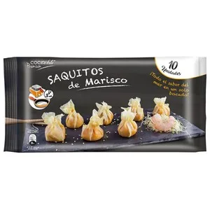 Cocinarte Delicioso Relleno de Marisco, Envuelto en Crujiente Pasta Filo en Forma de Saquito Premium 10 Uds. 150 G