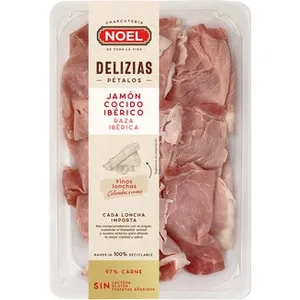 Jamón Cocido Extra en Lonchas Delizias Noel sin Gluten y sin Lactosa 120 G