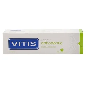 Vitis Dentífrico Especial para Ortodoncia, con Fluor y Sabor a Manzana-menta Vitis 100 Ml.