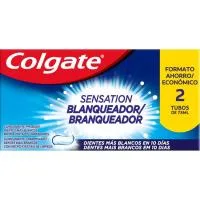Dentífrico Sensación Blanqueador Colgate, Pack 2x75 Ml