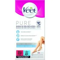 Bandas Depilatorias Corporal Veet Pure, Caja 40 Uds