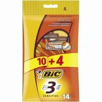 Maquinilla Desechable BIC 3 Sensitive, Pack 10+4 Uds