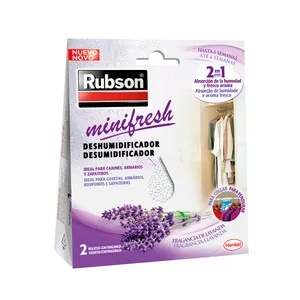 Deshumidificador, Especial Cajones y Armarios, Aroma Lavanda, Rubson Minifresh, 2x50grs. 2 UD