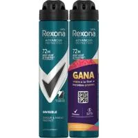 Desodorante 72h Invisible Rexona Men, Pack 2x200 Ml