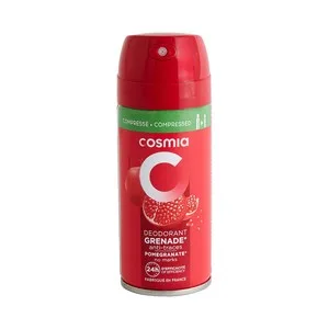 Cosmia Desodorante Comprimido en Spray para Mujer con Aroma a Granada y Protección Antitranspirante hasta 24 Horas 100 Ml.