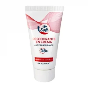 Desodorante en Crema Antitranspirante Soft Carrefour 50 Ml.